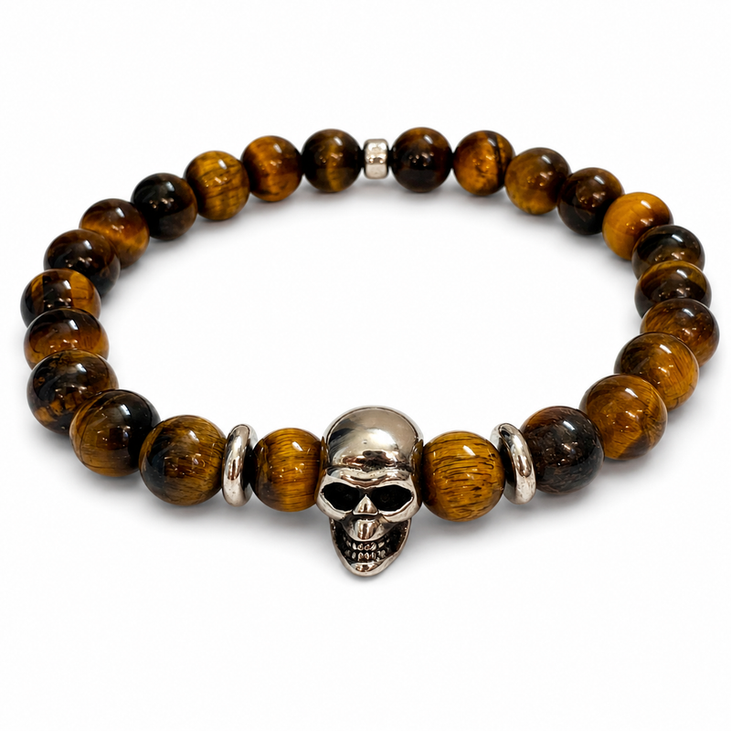 Pulsera Calavera de Ojo de Tigre